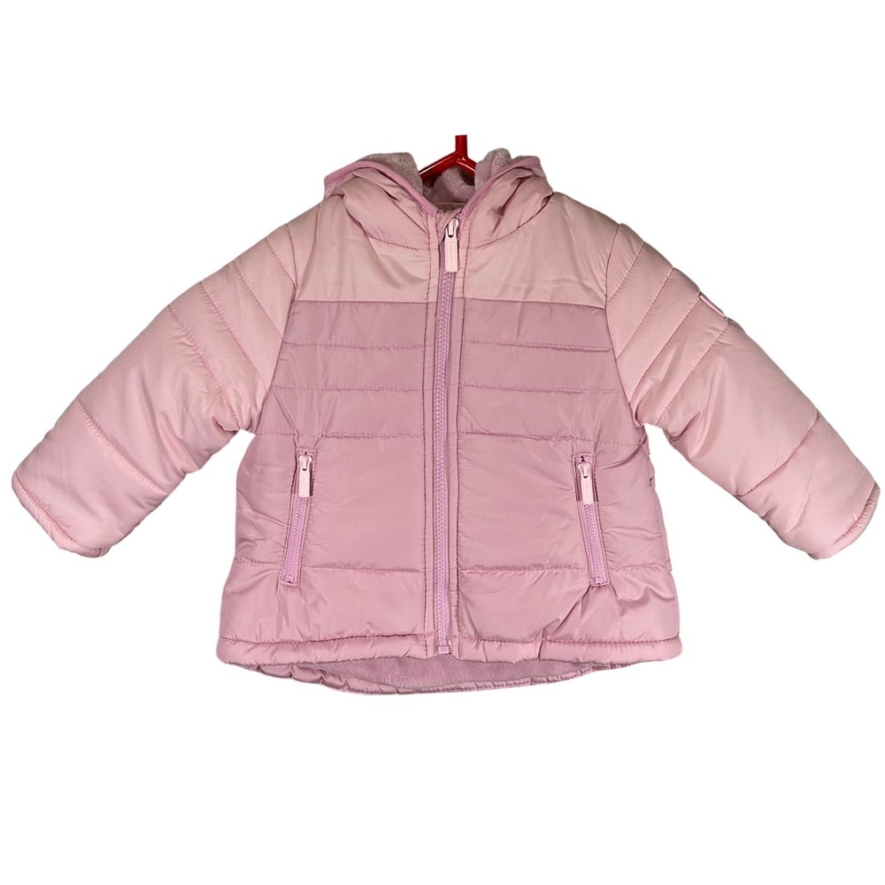 Hunter Kids Pink Water Resistant Puffer Jacket Hooded Fleece Lined 2T New